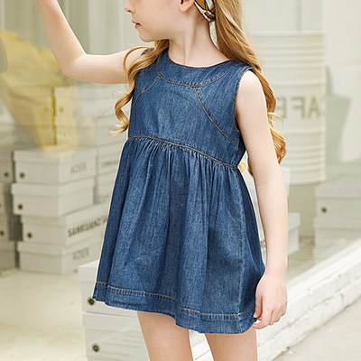 夏季新款连衣裙吊带裙女大童儿童牛仔裙 